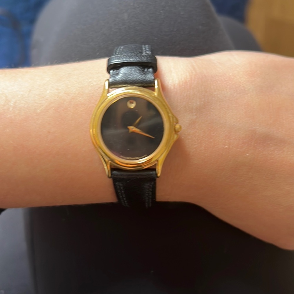 Black and gold leather Mavado watch